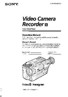 Sony CCD TR 33 E manual. Camera Instructions.